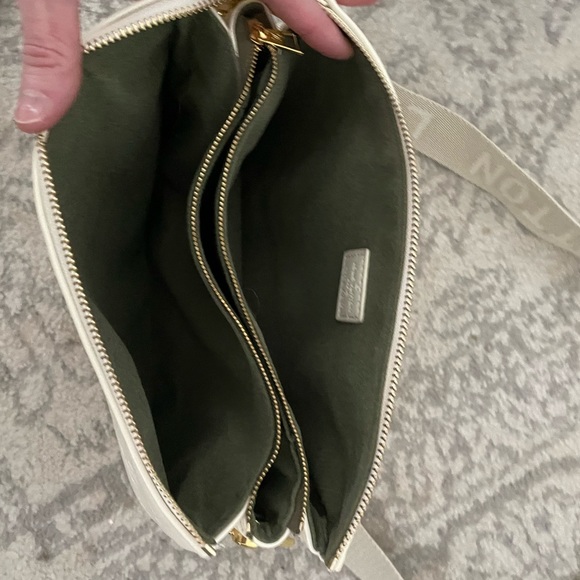 White Embossed Purse with Embroidered Strap - Picture 3 of 4